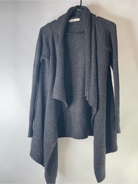 Old Navy Gray Open-Front Draped Cardigan Sweater Waterfall Hem S/P